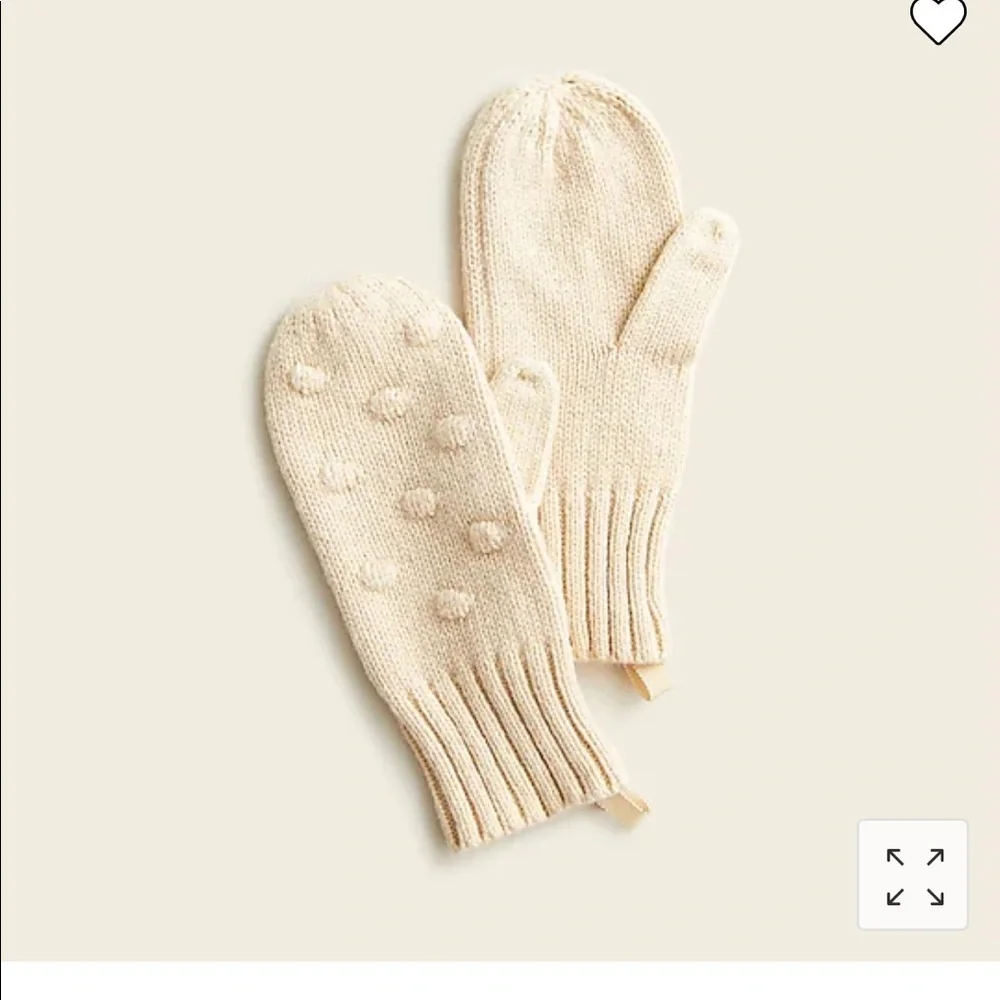 Girls' knit mittens with baubles Oatmeal Item BC925 J crew‎ Crewcuts